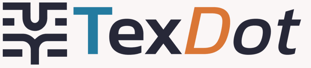 Logo principal de TexDot — empresa de dotación textil con enfoque en diseño, puntualidad y calidad.