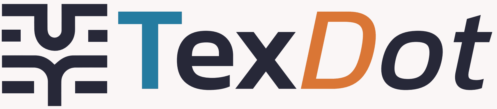Logo principal de TexDot — empresa de dotación textil con enfoque en diseño, puntualidad y calidad.